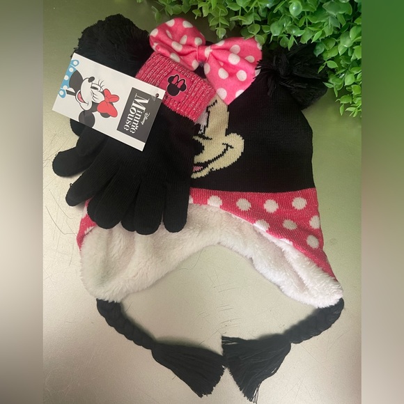 Minnie Mouse Disney Beanie & Glove Set New with Tag - Picture 1 of 7